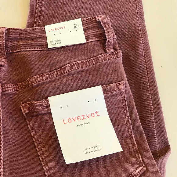NWT LOVERVET WINE MID RISE BOOTCUT TRAIL JEANS - Picture 10 of 14